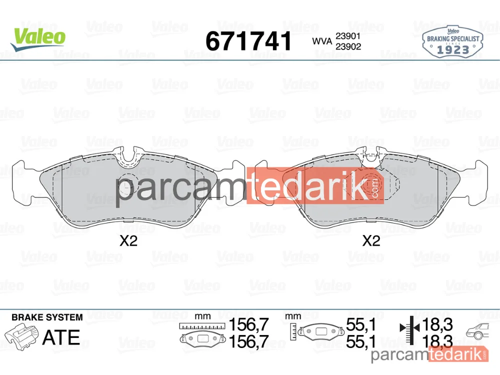 671741 | Fren Balatası (Arka) — Mercedes-Benz Sprinter 3-t, Mercedes-Benz Sprinter 2-t